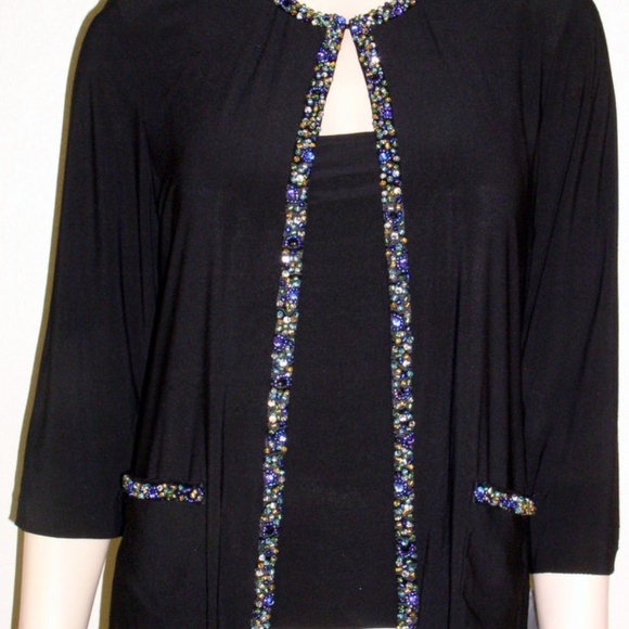 NWT Alex Evenings Black Size M Jacket & Shell - Picture 1 of 6